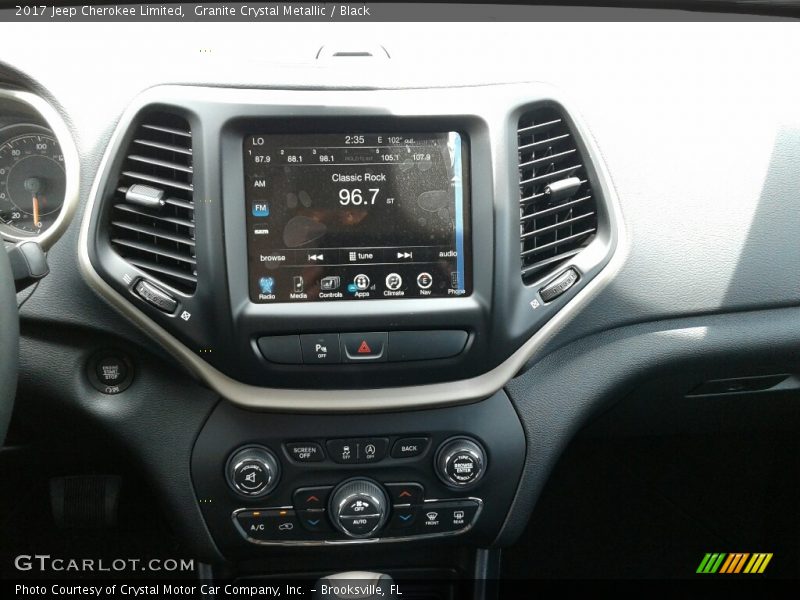 Granite Crystal Metallic / Black 2017 Jeep Cherokee Limited