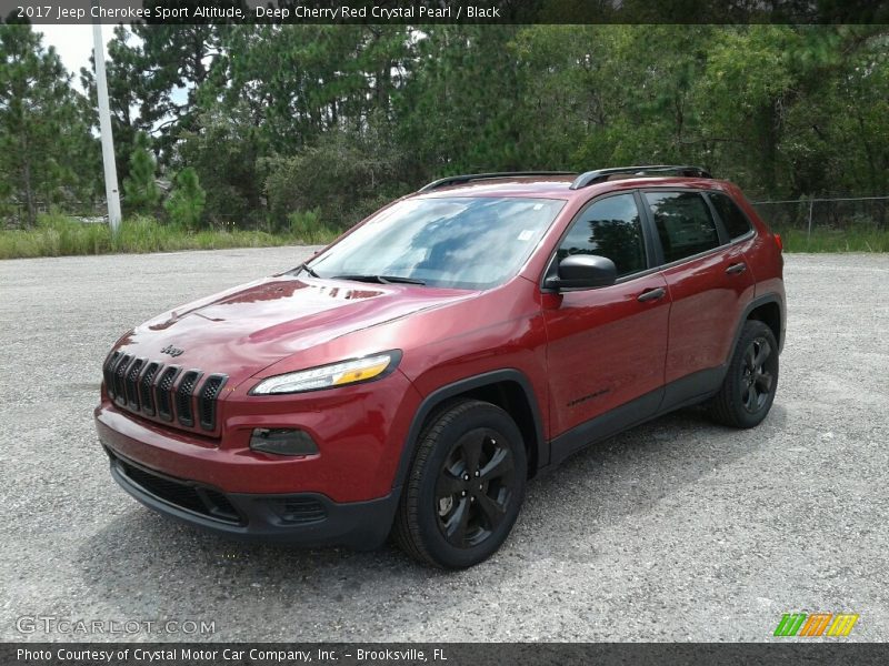 Deep Cherry Red Crystal Pearl / Black 2017 Jeep Cherokee Sport Altitude