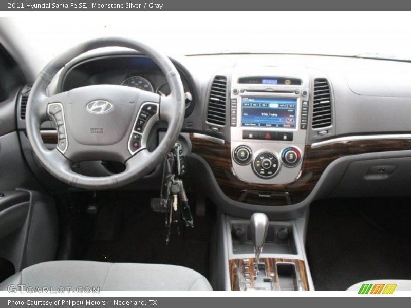 Moonstone Silver / Gray 2011 Hyundai Santa Fe SE