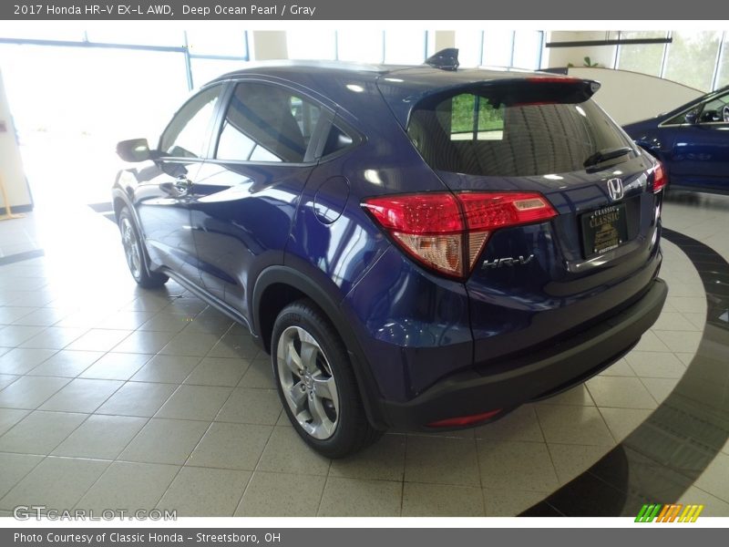 Deep Ocean Pearl / Gray 2017 Honda HR-V EX-L AWD