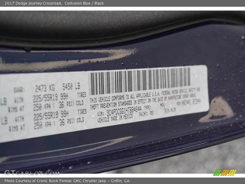 Contusion Blue / Black 2017 Dodge Journey Crossroad
