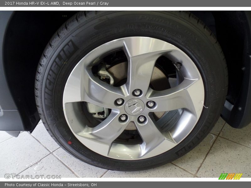 Deep Ocean Pearl / Gray 2017 Honda HR-V EX-L AWD