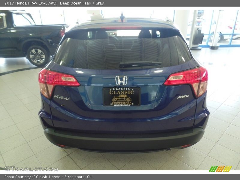 Deep Ocean Pearl / Gray 2017 Honda HR-V EX-L AWD