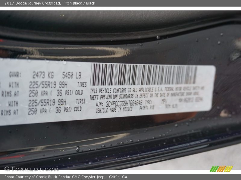 Pitch Black / Black 2017 Dodge Journey Crossroad