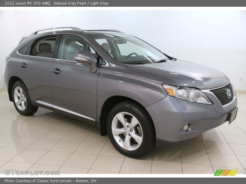 Nebula Gray Pearl / Light Gray 2012 Lexus RX 350 AWD