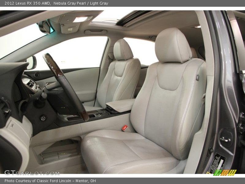 Nebula Gray Pearl / Light Gray 2012 Lexus RX 350 AWD