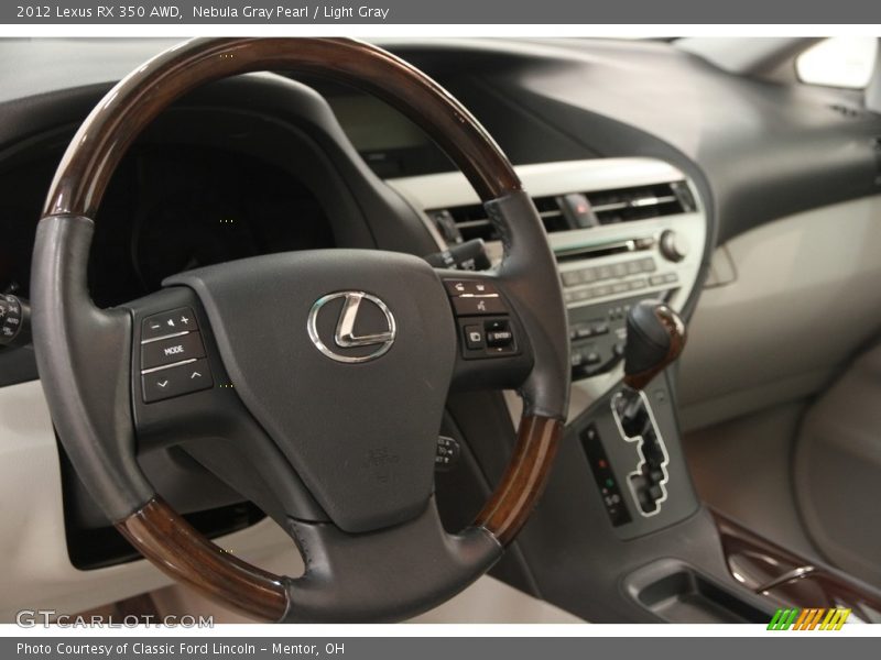 Nebula Gray Pearl / Light Gray 2012 Lexus RX 350 AWD