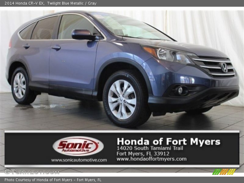 Twilight Blue Metallic / Gray 2014 Honda CR-V EX