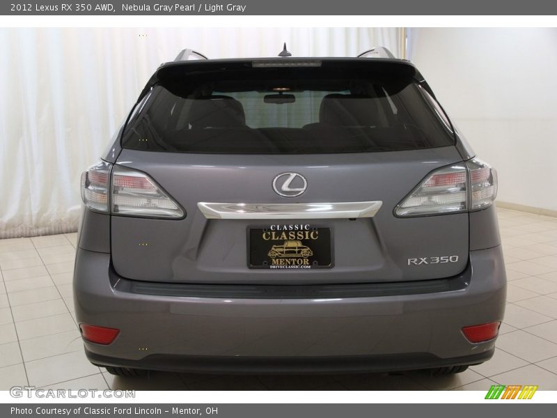 Nebula Gray Pearl / Light Gray 2012 Lexus RX 350 AWD