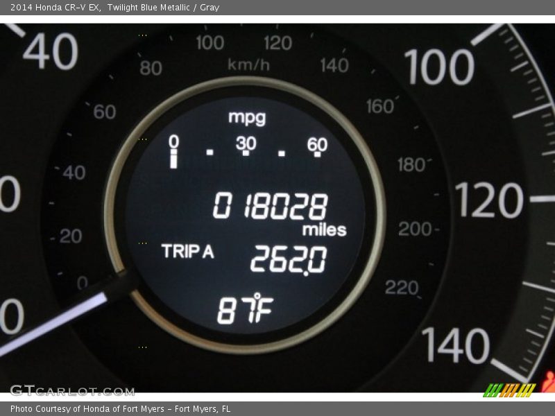 Twilight Blue Metallic / Gray 2014 Honda CR-V EX