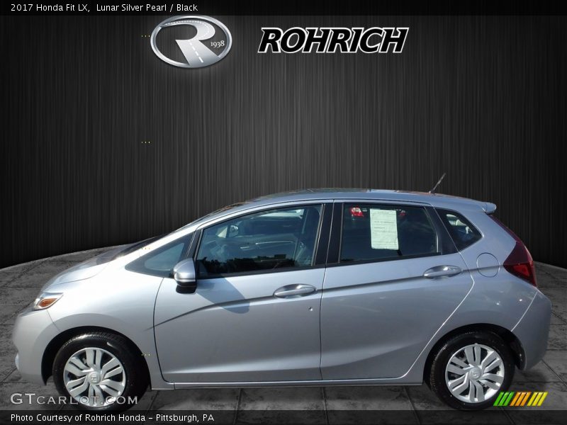 Lunar Silver Pearl / Black 2017 Honda Fit LX