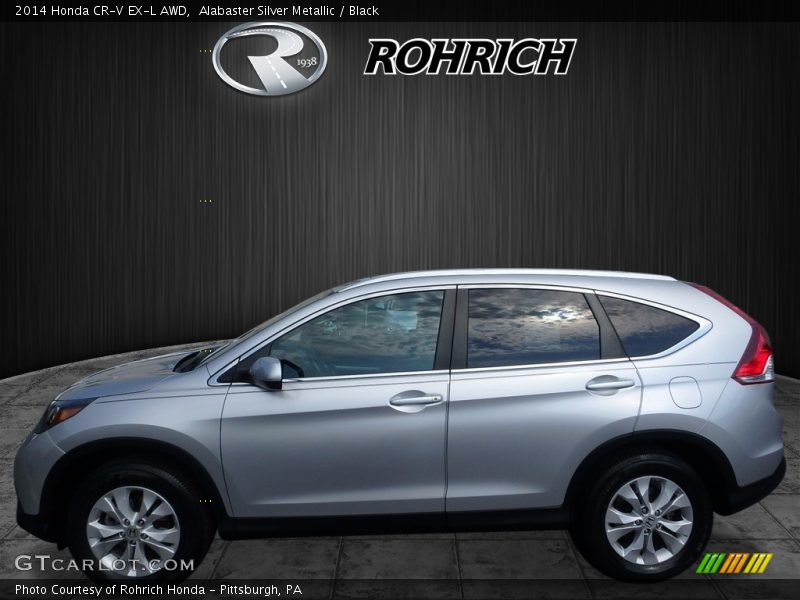 Alabaster Silver Metallic / Black 2014 Honda CR-V EX-L AWD