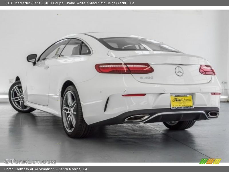 Polar White / Macchiato Beige/Yacht Blue 2018 Mercedes-Benz E 400 Coupe