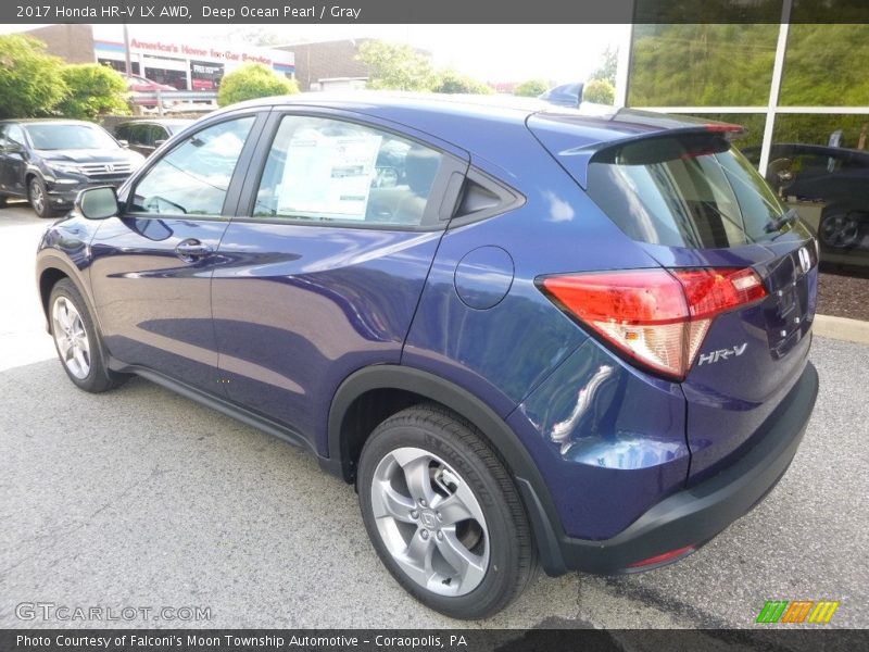 Deep Ocean Pearl / Gray 2017 Honda HR-V LX AWD