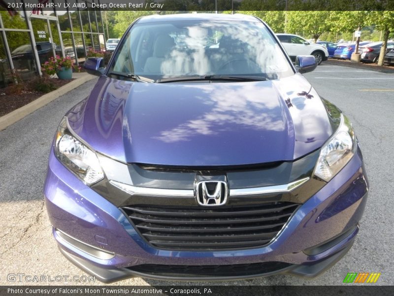 Deep Ocean Pearl / Gray 2017 Honda HR-V LX AWD