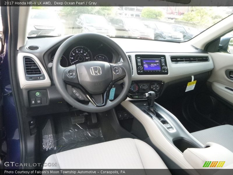 Deep Ocean Pearl / Gray 2017 Honda HR-V LX AWD