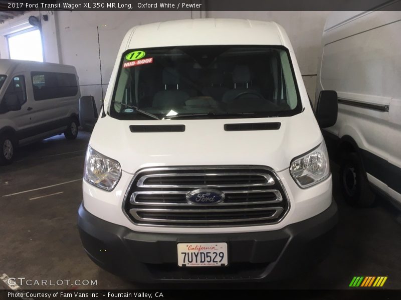 Oxford White / Pewter 2017 Ford Transit Wagon XL 350 MR Long