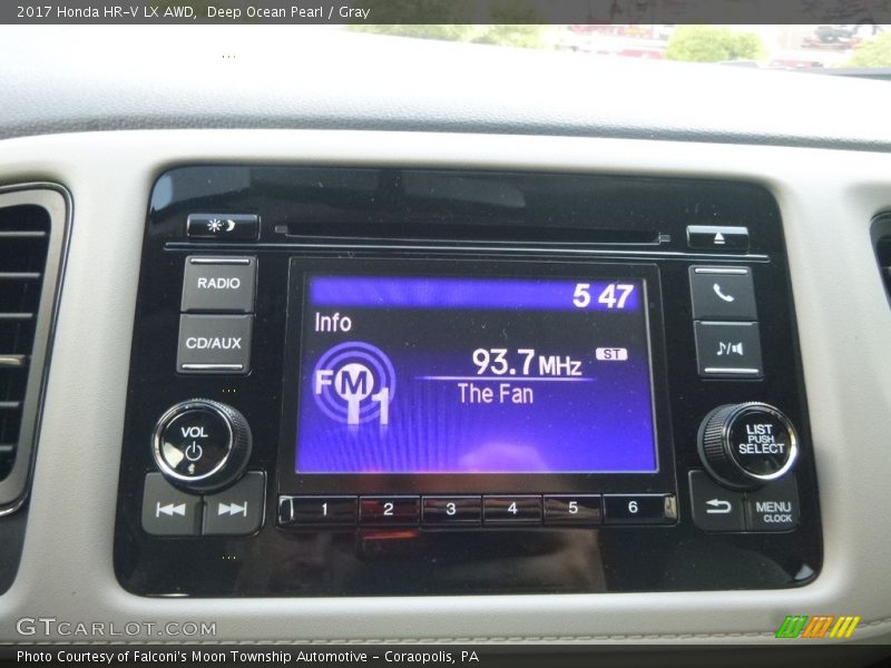 Deep Ocean Pearl / Gray 2017 Honda HR-V LX AWD