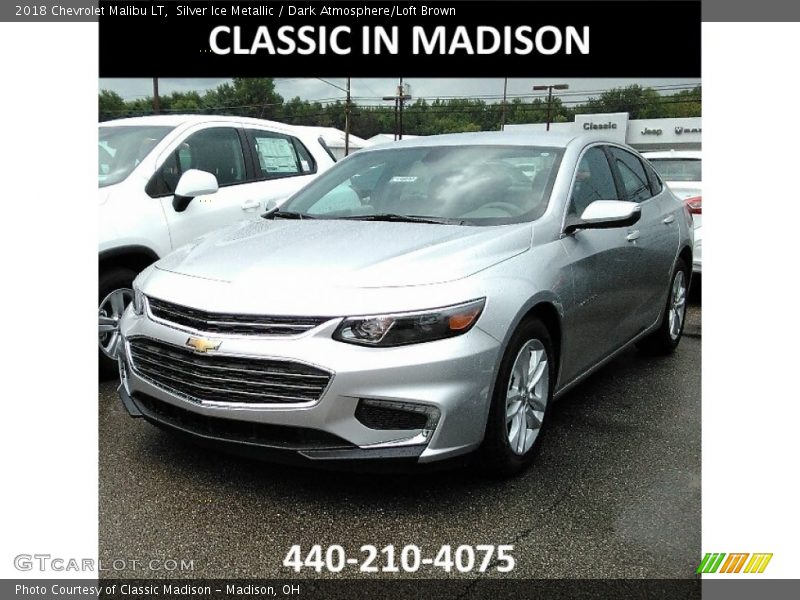 Silver Ice Metallic / Dark Atmosphere/Loft Brown 2018 Chevrolet Malibu LT