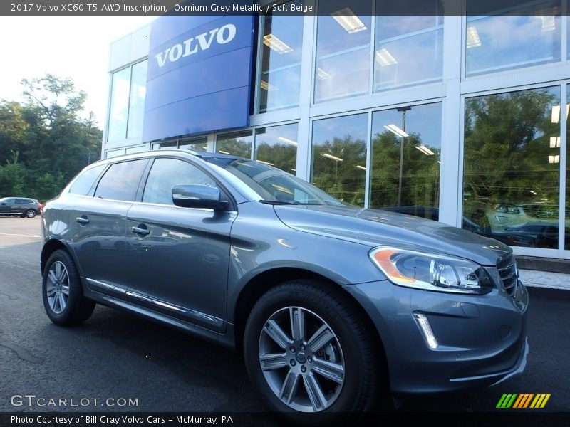 Osmium Grey Metallic / Soft Beige 2017 Volvo XC60 T5 AWD Inscription