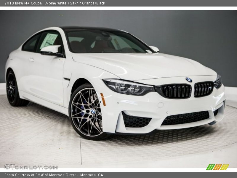 Alpine White / Sakhir Orange/Black 2018 BMW M4 Coupe
