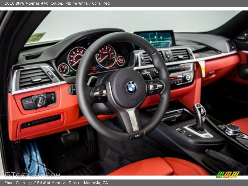 Alpine White / Coral Red 2018 BMW 4 Series 440i Coupe