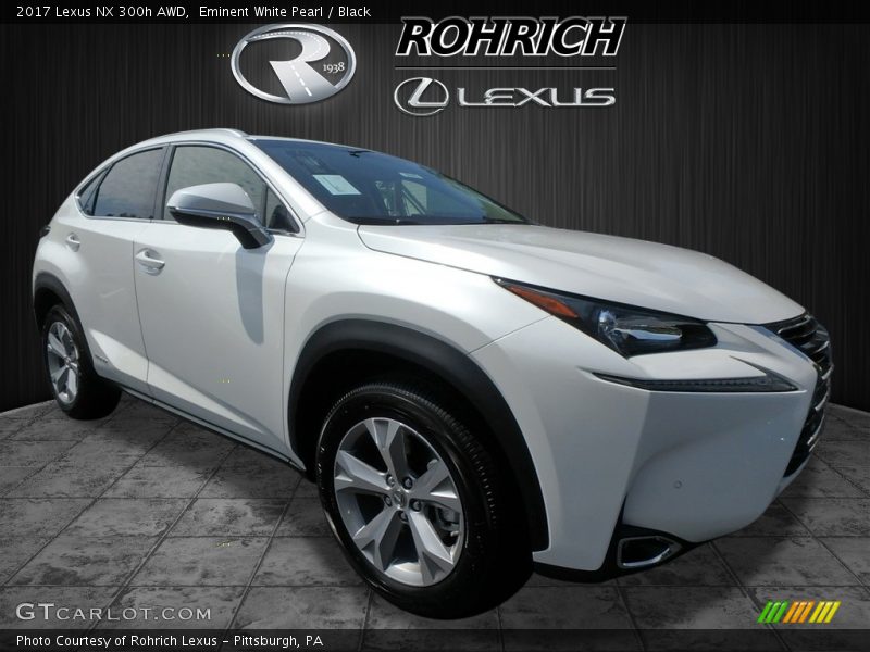 Eminent White Pearl / Black 2017 Lexus NX 300h AWD