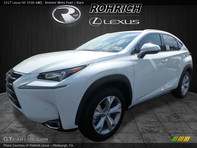 Eminent White Pearl / Black 2017 Lexus NX 300h AWD