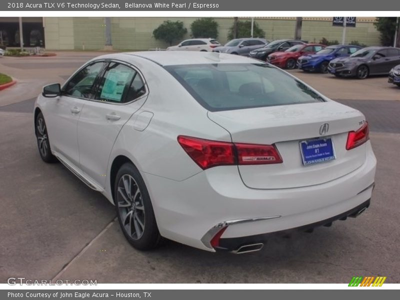 Bellanova White Pearl / Espresso 2018 Acura TLX V6 Technology Sedan