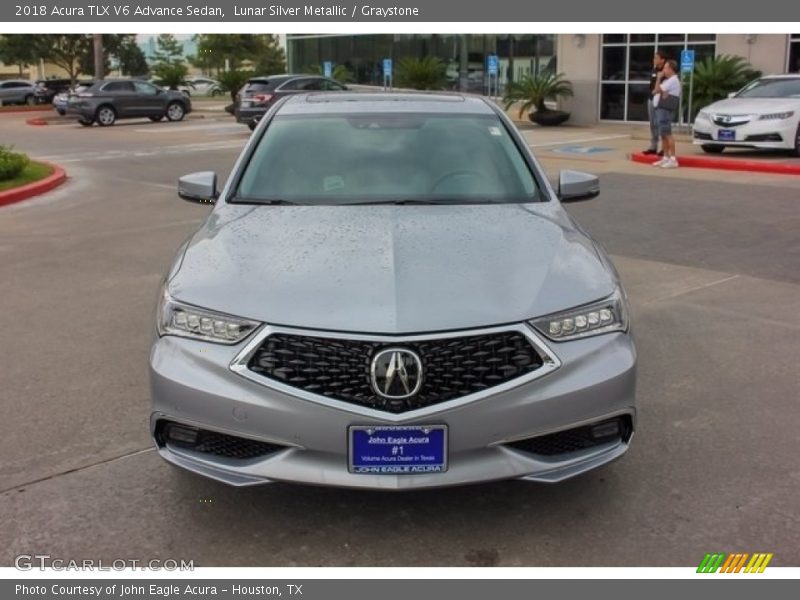 Lunar Silver Metallic / Graystone 2018 Acura TLX V6 Advance Sedan