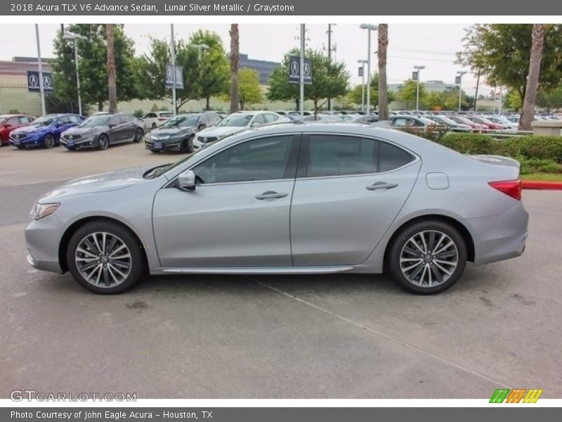 Lunar Silver Metallic / Graystone 2018 Acura TLX V6 Advance Sedan