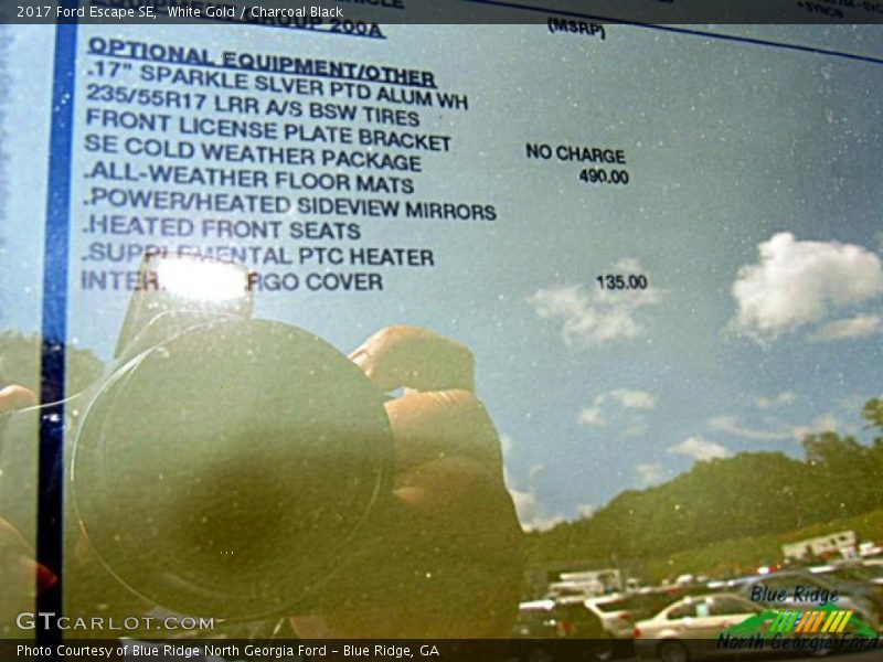 White Gold / Charcoal Black 2017 Ford Escape SE