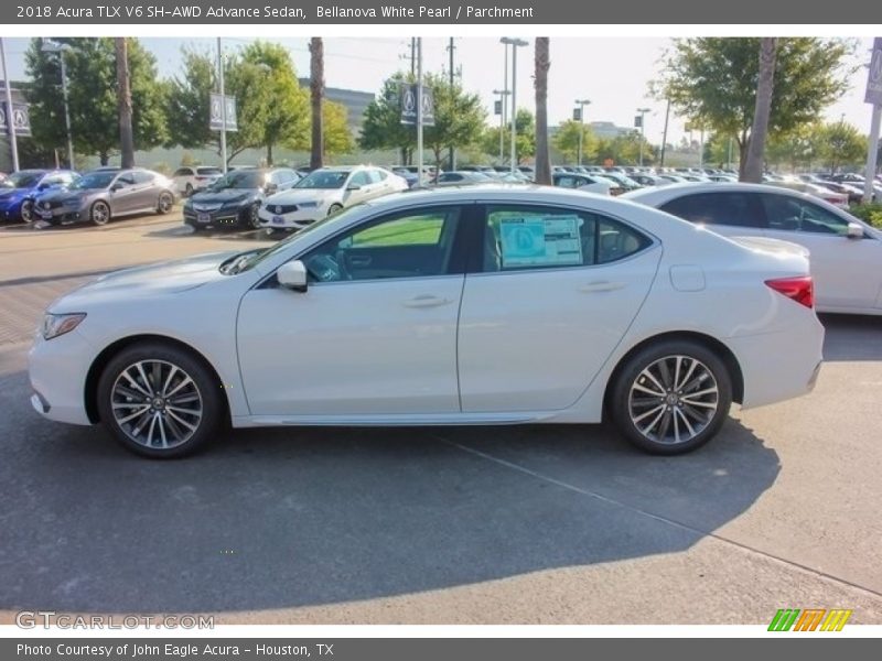 Bellanova White Pearl / Parchment 2018 Acura TLX V6 SH-AWD Advance Sedan