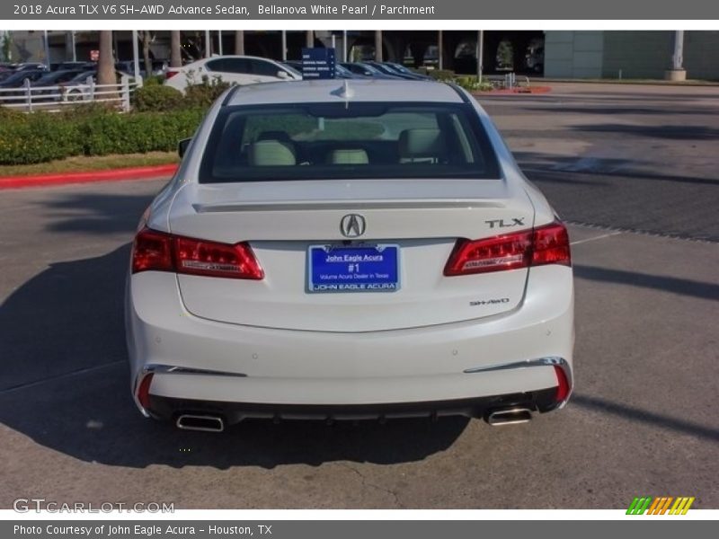 Bellanova White Pearl / Parchment 2018 Acura TLX V6 SH-AWD Advance Sedan