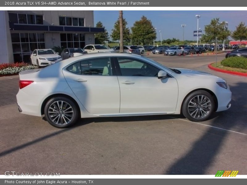 Bellanova White Pearl / Parchment 2018 Acura TLX V6 SH-AWD Advance Sedan
