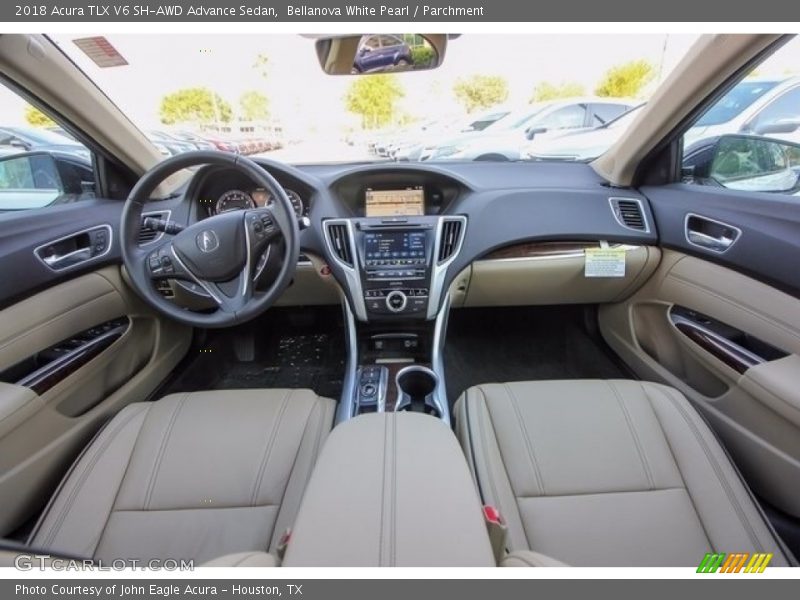 Bellanova White Pearl / Parchment 2018 Acura TLX V6 SH-AWD Advance Sedan