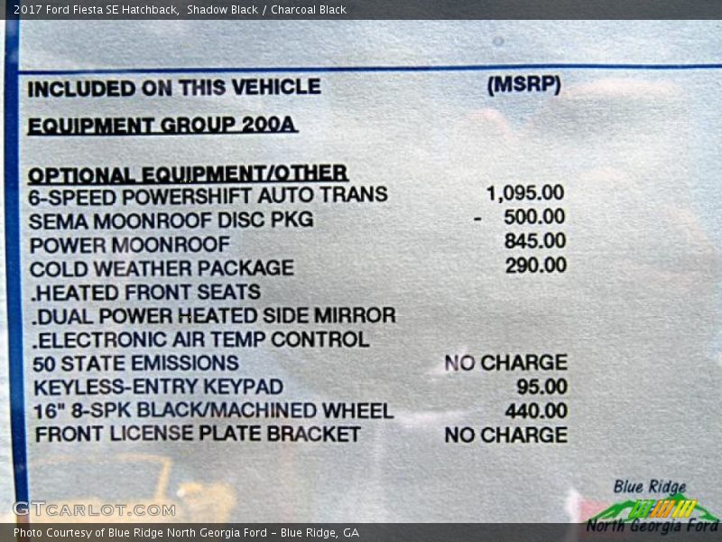 Shadow Black / Charcoal Black 2017 Ford Fiesta SE Hatchback