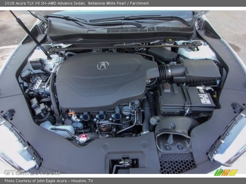 Bellanova White Pearl / Parchment 2018 Acura TLX V6 SH-AWD Advance Sedan