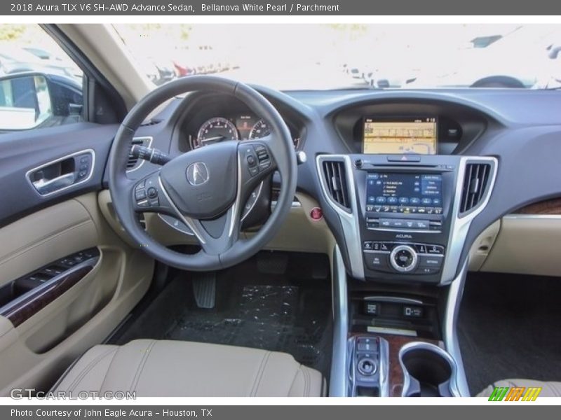 Bellanova White Pearl / Parchment 2018 Acura TLX V6 SH-AWD Advance Sedan