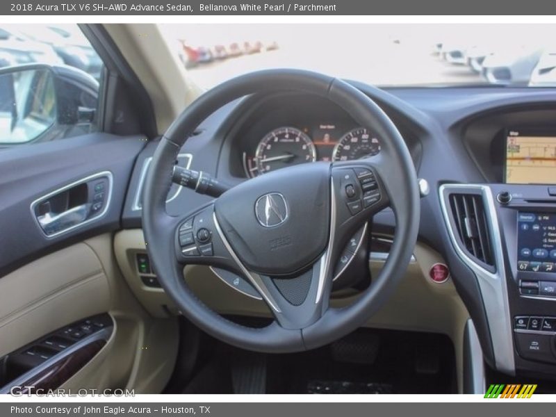 Bellanova White Pearl / Parchment 2018 Acura TLX V6 SH-AWD Advance Sedan