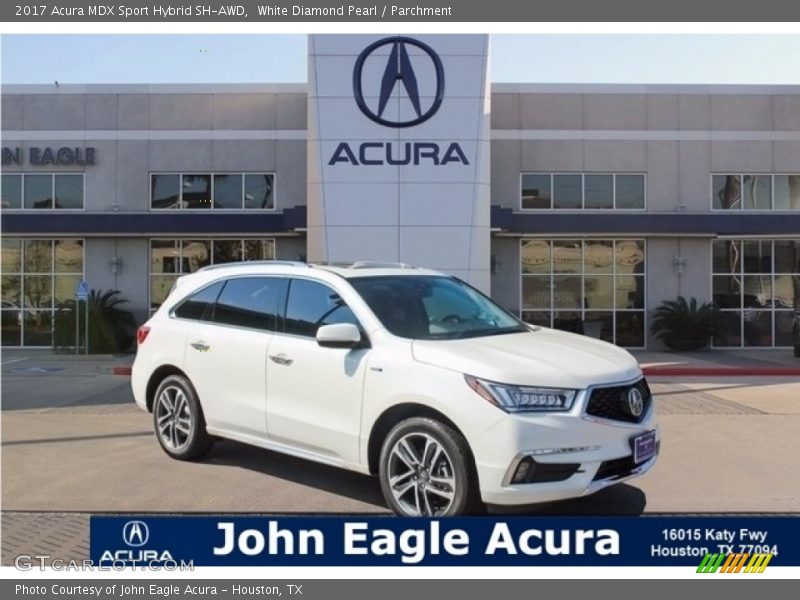 White Diamond Pearl / Parchment 2017 Acura MDX Sport Hybrid SH-AWD