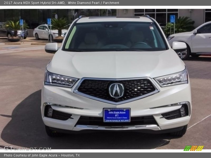 White Diamond Pearl / Parchment 2017 Acura MDX Sport Hybrid SH-AWD