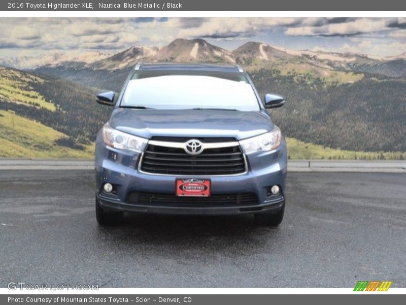Nautical Blue Metallic / Black 2016 Toyota Highlander XLE