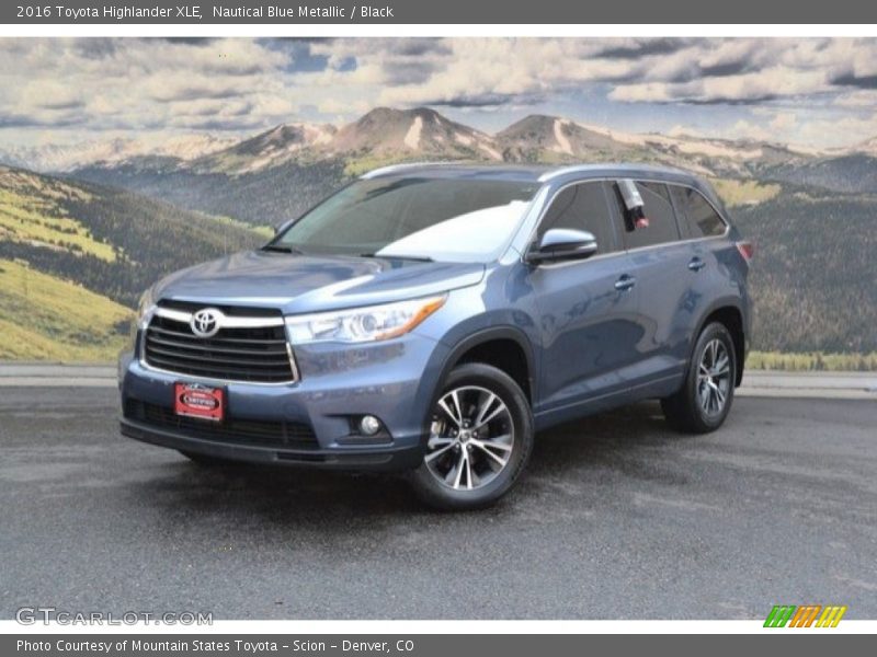 Nautical Blue Metallic / Black 2016 Toyota Highlander XLE