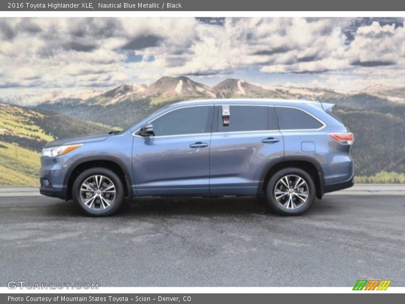 Nautical Blue Metallic / Black 2016 Toyota Highlander XLE