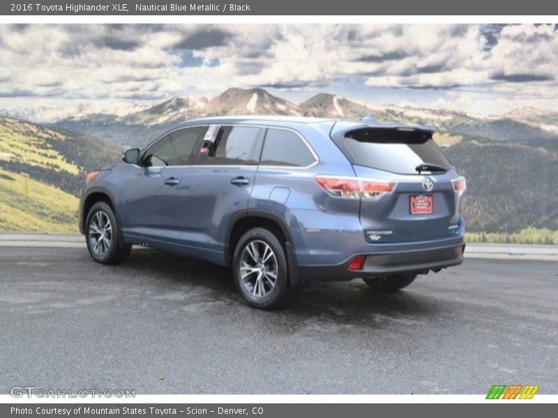 Nautical Blue Metallic / Black 2016 Toyota Highlander XLE