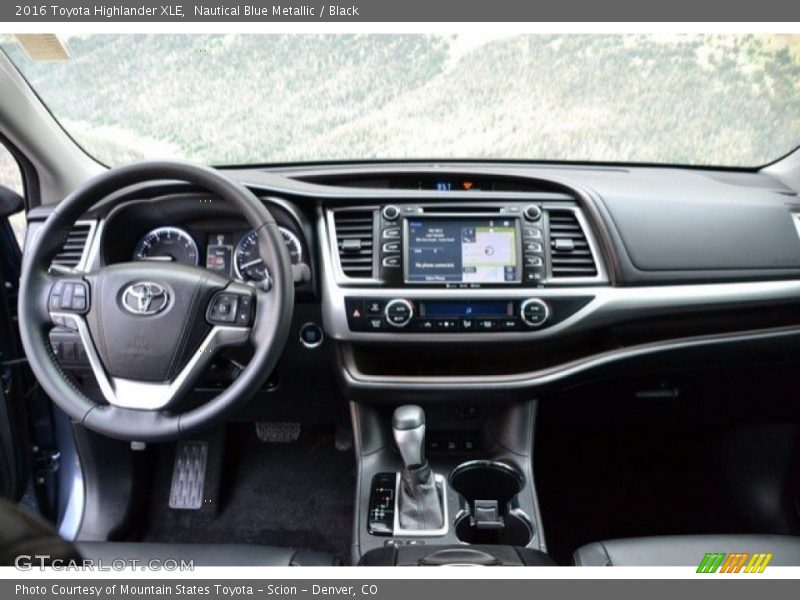 Nautical Blue Metallic / Black 2016 Toyota Highlander XLE