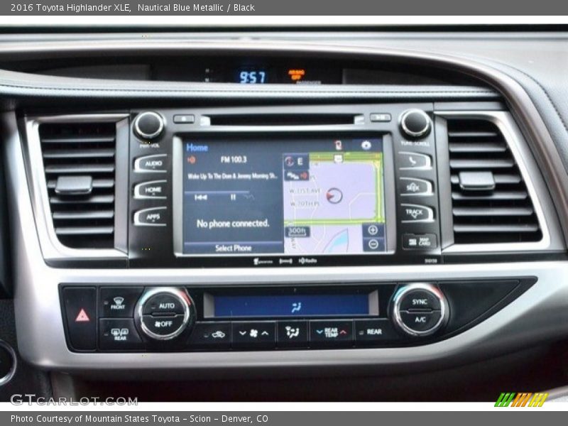 Nautical Blue Metallic / Black 2016 Toyota Highlander XLE