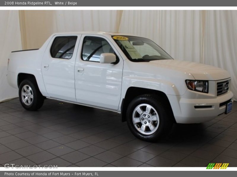 White / Beige 2008 Honda Ridgeline RTL