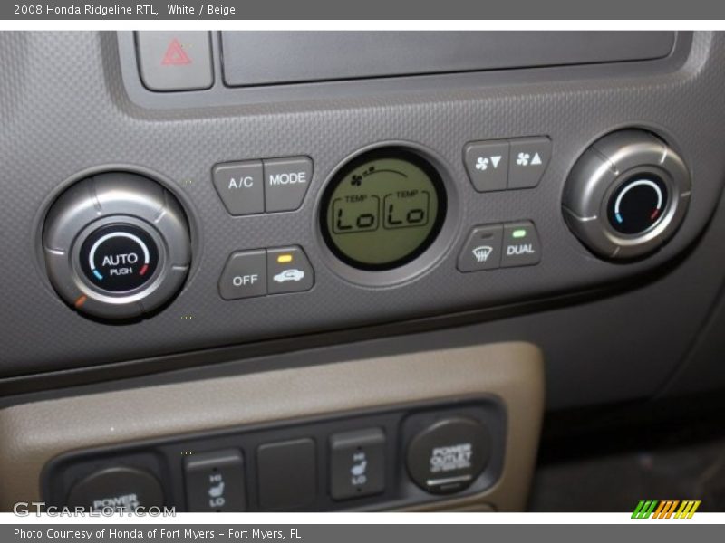 White / Beige 2008 Honda Ridgeline RTL